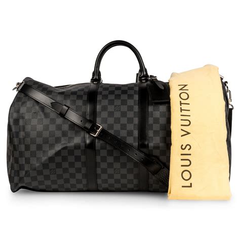 louis vuitton damier graphite canvas keepall bandouliere 55 travel bag